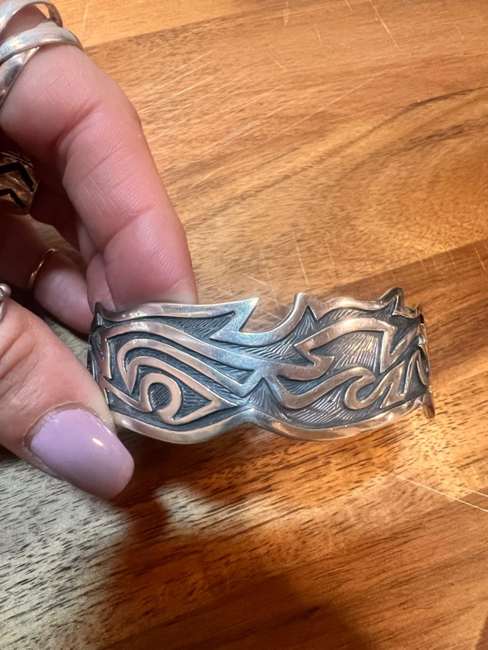 VTG Vintage Taxco Sterling Silver Cuff Bracelet